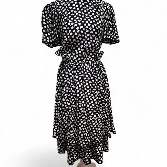 Vintage Y2k Maggy London by Jeanne Booher 100% Silk Dress Floral asymmetrical - Picture 1 of 7